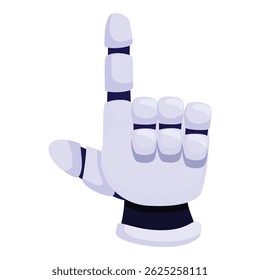 Cartoon robot hand pointing up with its index finger