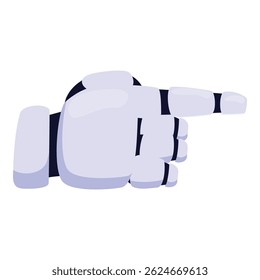 Cartoon robot hand pointing right with index finger