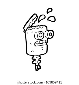 cabeza del robot de dibujos animados