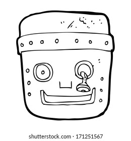 cabeza del robot de dibujos animados