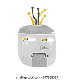cabeza del robot de dibujos animados