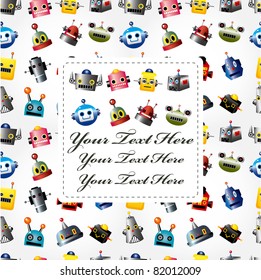 cartoon robot head card
