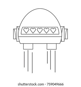 cartoon robot head icon over white background vector illustration