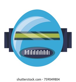 cartoon robot head icon over white background colorful design vector illustration