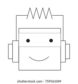 cartoon robot head icon over white background vector illustration