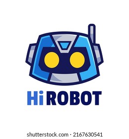 Cartoon Robot Head Logo Design Template