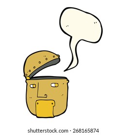 robot de dibujos animados cabeza con burbuja de habla