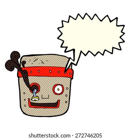 Cartoon-Roboterkopf mit Sprachblase