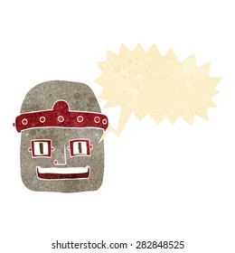 Cartoon-Roboterkopf mit Sprachblase