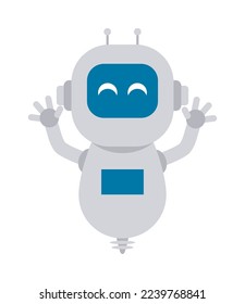Cartoon-Robotersymbol auf weißem Hintergrund