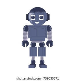 cartoon robot icon over white background colorful design vector illustration
