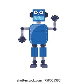 cartoon robot icon over white background colorful design vector illustration