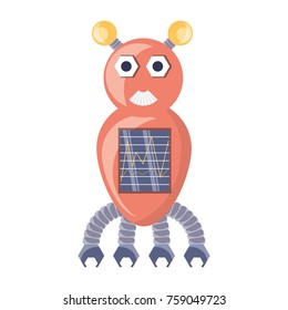 cartoon robot icon over white background colorful design vector illustration