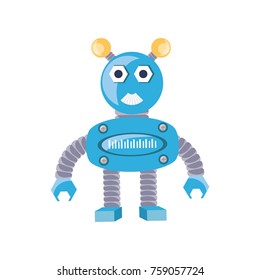 cartoon robot icon over white background colorful design vector illustration