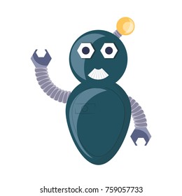 cartoon robot icon over white background colorful design vector illustration