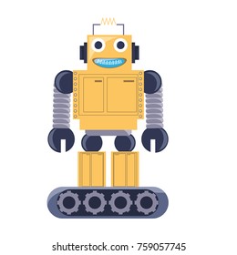 cartoon robot icon over white background colorful design vector illustration
