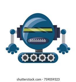 cartoon robot icon over white background colorful design vector illustration