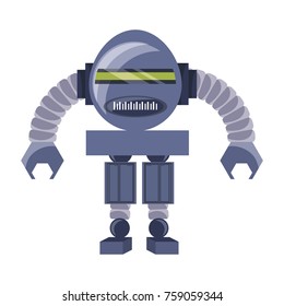 cartoon robot icon over white background colorful design vector illustration