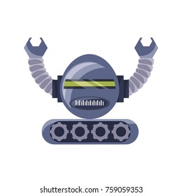 cartoon robot icon over white background colorful design vector illustration