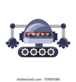 cartoon robot icon over white background colorful design vector illustration