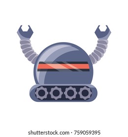 cartoon robot icon over white background colorful design vector illustration