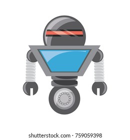 cartoon robot icon over white background colorful design vector illustration