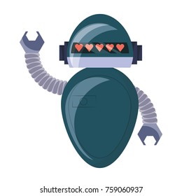 cartoon robot icon over white background colorful design vector illustration