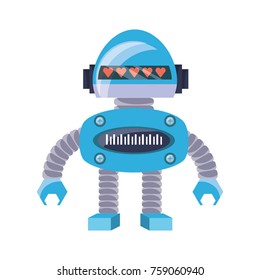 cartoon robot icon over white background colorful design vector illustration