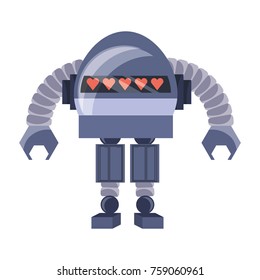 cartoon robot icon over white background colorful design vector illustration