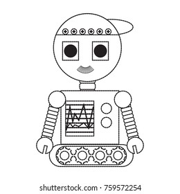 Cartoon Robot Icon Over White Background Stock Vector (Royalty Free ...