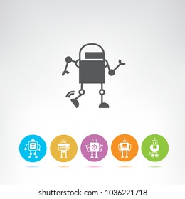 cartoon robot icons