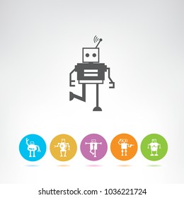 cartoon robot icons