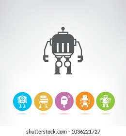 cartoon robot icons