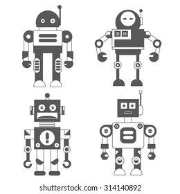 cartoon robot icons