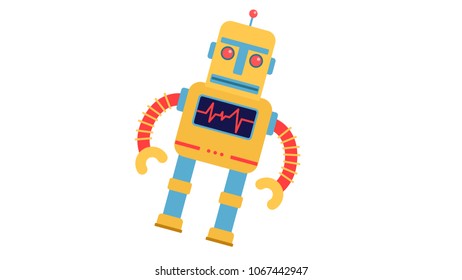 Cartoon robot isolated vector illustration
