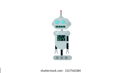 Cartoon robot isolated vector illustration