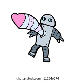robot de dibujos animados enamorado