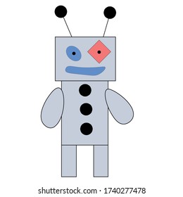
cartoon robot on a white background