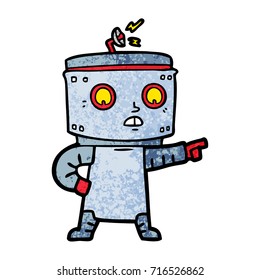 cartoon robot pointing