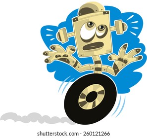 Cartoon Robot running