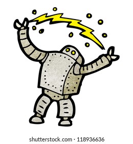 robot de dibujos animados disparando rayos eléctricos