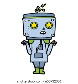cartoon robot shrugging