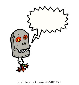 cartoon robot skull
