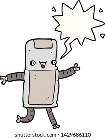 cartoon robot with speech bubble