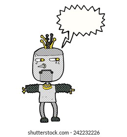 cartoon robot with speech bubble