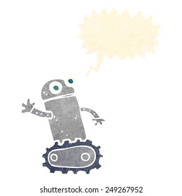 cartoon robot with speech bubble