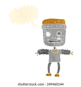 cartoon robot with speech bubble