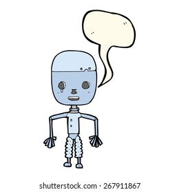 robot de dibujos animados con burbuja de habla