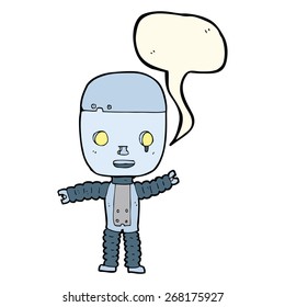 cartoon robot with speech bubble