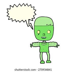cartoon robot with speech bubble